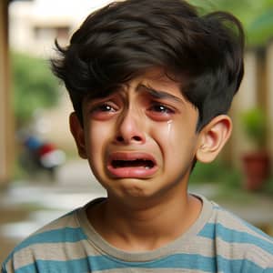 South Asian Boy Crying: Emotional Portraits