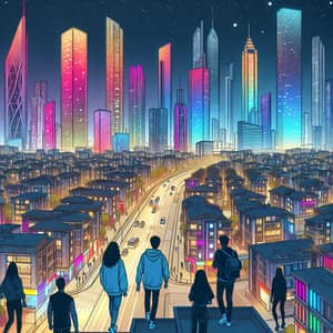 Modern Eskişehir: Vibrant Cityscape Illustration