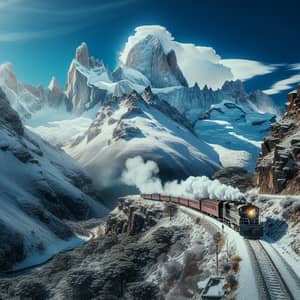 Snowy Mountain Train Adventure | Serene Winter Landscape
