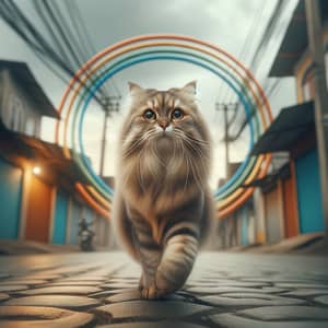 Cat Walking in Motion - Cute Feline in Action