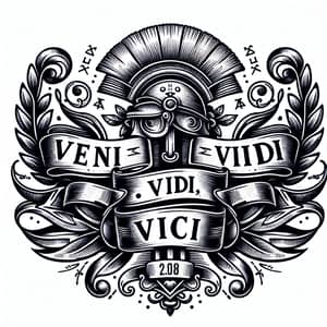 Classical Tattoo Design with 'Veni Vidi Vici' Phrase | 2.08 Incorporation