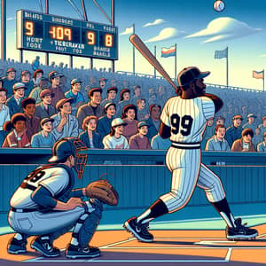 Nostalgic 90s Baseball Scene: High-Stakes Moment on the Field