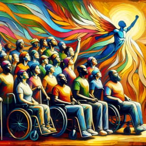 Empowering Portrayal of Diverse Individuals with Disabilities - Contemporary Art