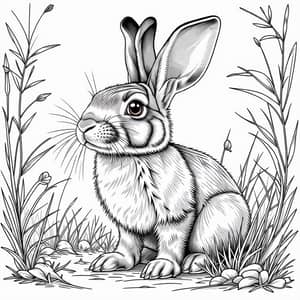Hare Coloring Page for Kids | Printable Activity