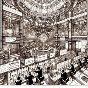 Cyberpunk Bank Interior | Detailed Manga Art Inspired Image