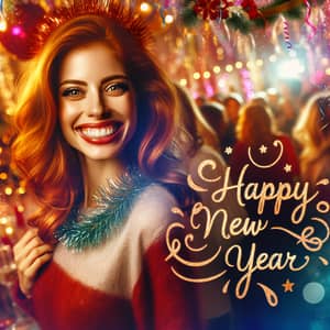 Cheerful Woman Wishing Happy New Year | Festive Celebrations