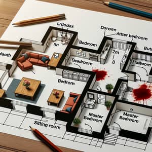 Detailed House Plan for Crime Scene Investigation