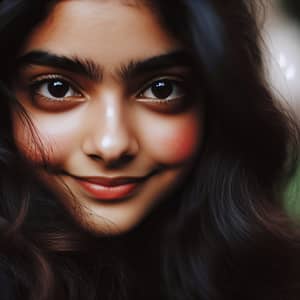 Captivating South Asian Girl with Warm Brown Eyes
