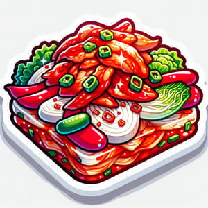 Colorful Kimchi Sticker with 3D Effect | Vibrant Design