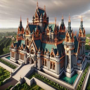 Modern Gothic Medieval Castle in Minecraft with Copper Roofing