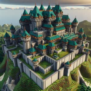 Vast Medieval Castle in Minecraft 1.20 with Copper Roofs