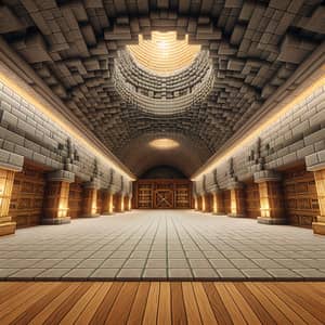 Large Stone and Wood Minecraft Vault Room