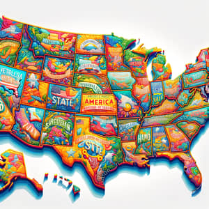 Detailed Map of USA | Bright & Uplifting State Borders