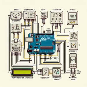 Arduino Integration with Power Supply, Relay Driver, LCD Display, GPS & GSM