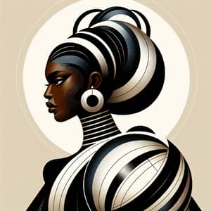 Modern African Queen Illustration with Globe