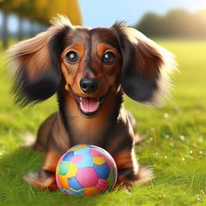 Beautiful Dachshund Playing in Sunny Park