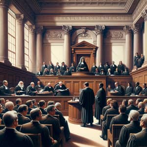 Court Scene: Justice, Tension, and Diversity in Legal Setting