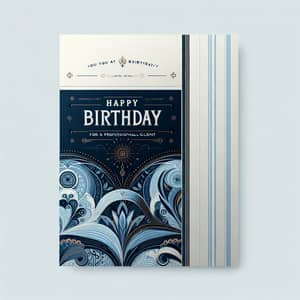 Sophisticated Blue Birthday Card for Professional Clients