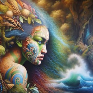 Papatuanuku: Symbolic Mother Earth in Vibrant Maori Art