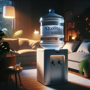 AQUALITY 18.9 Liter Water Bottle on Cooler | Home Interior Setting