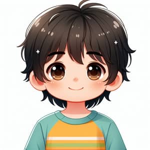 Adorable Young Boy Illustration | Asian Descent