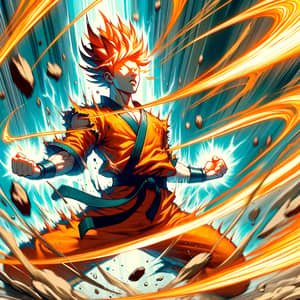 Ultra Instinct Goku - Epic Battle Scene with Vibrant Colors