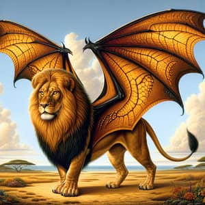 Majestic Lion with Bat Wings - Wings of Assertive Confidence