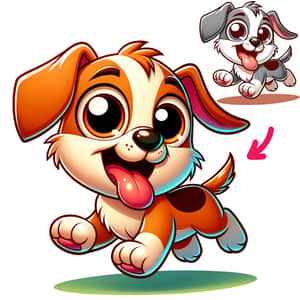 Playful Cartoon Dog: Vibrant and Fun Characters