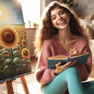 Joyful Girl Reading Fantasy Book and Painting | Simple Joys