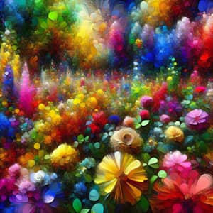 Vibrant Flowers Abstract Garden | Colorful Floral Art