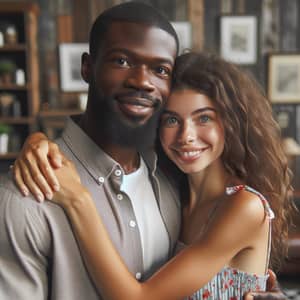 Black Man & Caucasian Wife Hugging | Heartwarming Embrace
