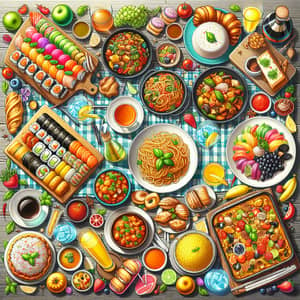 World Cuisine Buffet: Sushi, Pasta, Paella, Curry & More