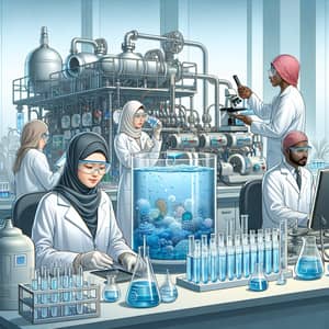Water Purification Process: Diverse Scientist Team in Lab