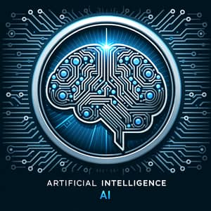 Futuristic AI Brain Logo Design with Circuit Board Patterns