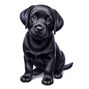 Miniature Black Labrador - Detailed Depiction
