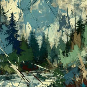 Abstract Expressionism Forest Painting | Artistic Forest Depiction