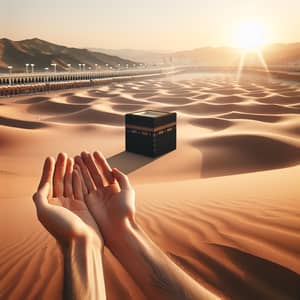 Desert Hands Facing Kaaba: Pre-Islamic Era Scene