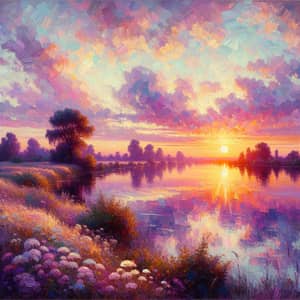 Sunset Impressionism: A Pastel Palette of Nature