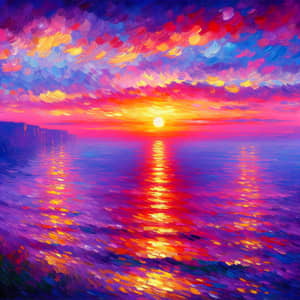 Impressionist Sunset: A Vibrant Evening Scene
