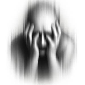 Ghost-Like Figure in State of Anxiety: Surreal Emotional Distress