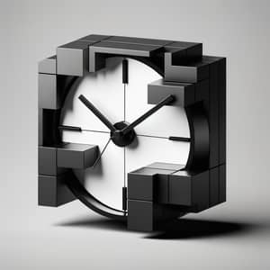 Angular Loft Clock Design | Black & White Minimalist Timepiece