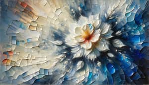 Bold Abstract Flower Painting with Impasto Textures