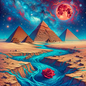 Ancient Pyramids Under a Galactic Sky