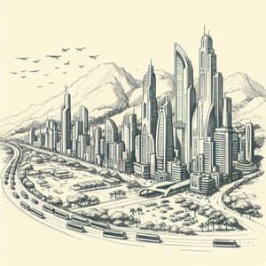 Futuristic Sketch of Santa Marta 2040 | Cityscape Drawing