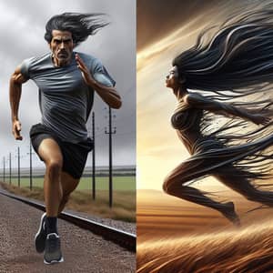 Energetic Sprinting Scene: Run with the Wind