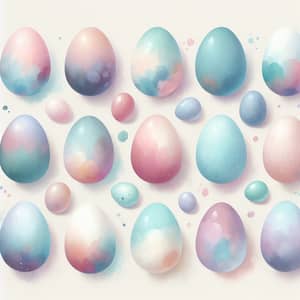 Hand-Painted Pastel Easter Eggs: Calm Watercolor Palette