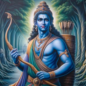 Lord Rama: Serene Deity with Bow and Arrow