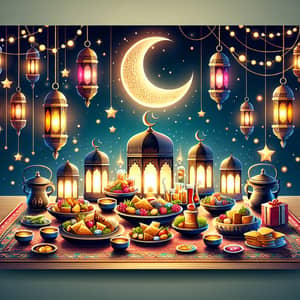 Elegant Ramadan Feast Invitation | Traditional Ramadan Setting