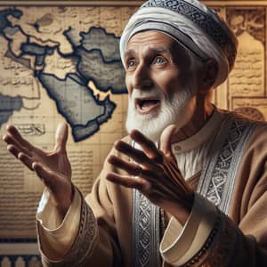 Elderly Muslim Man Sharing History Tales | Authentic Middle-Eastern Narrative