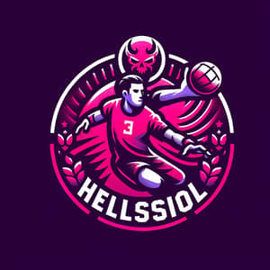 Clisson Handball Club Logo with Hellfest Touch in Pink & Purple